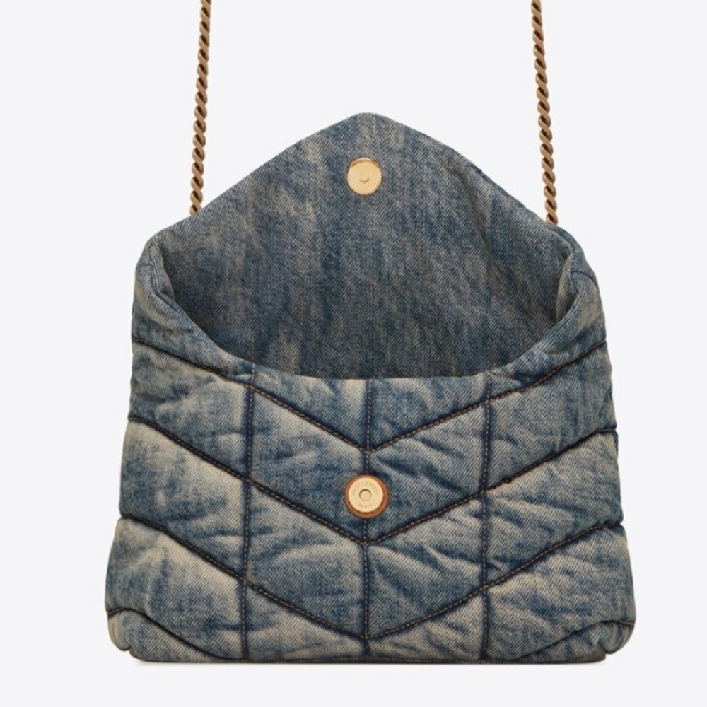 🚫Sold!🚫-SAINT LAURENT DENIM TOY PUFFER BAG - Picture 5 of 10